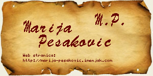 Marija Pešaković vizit kartica